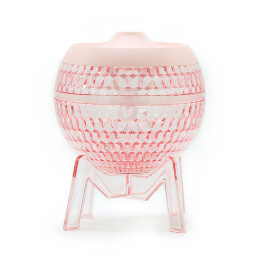 Polished Pink Humidifer Mondo Planet - USB - Colour Change (down light) featuring natural patterning and unique variations - Luna Panther