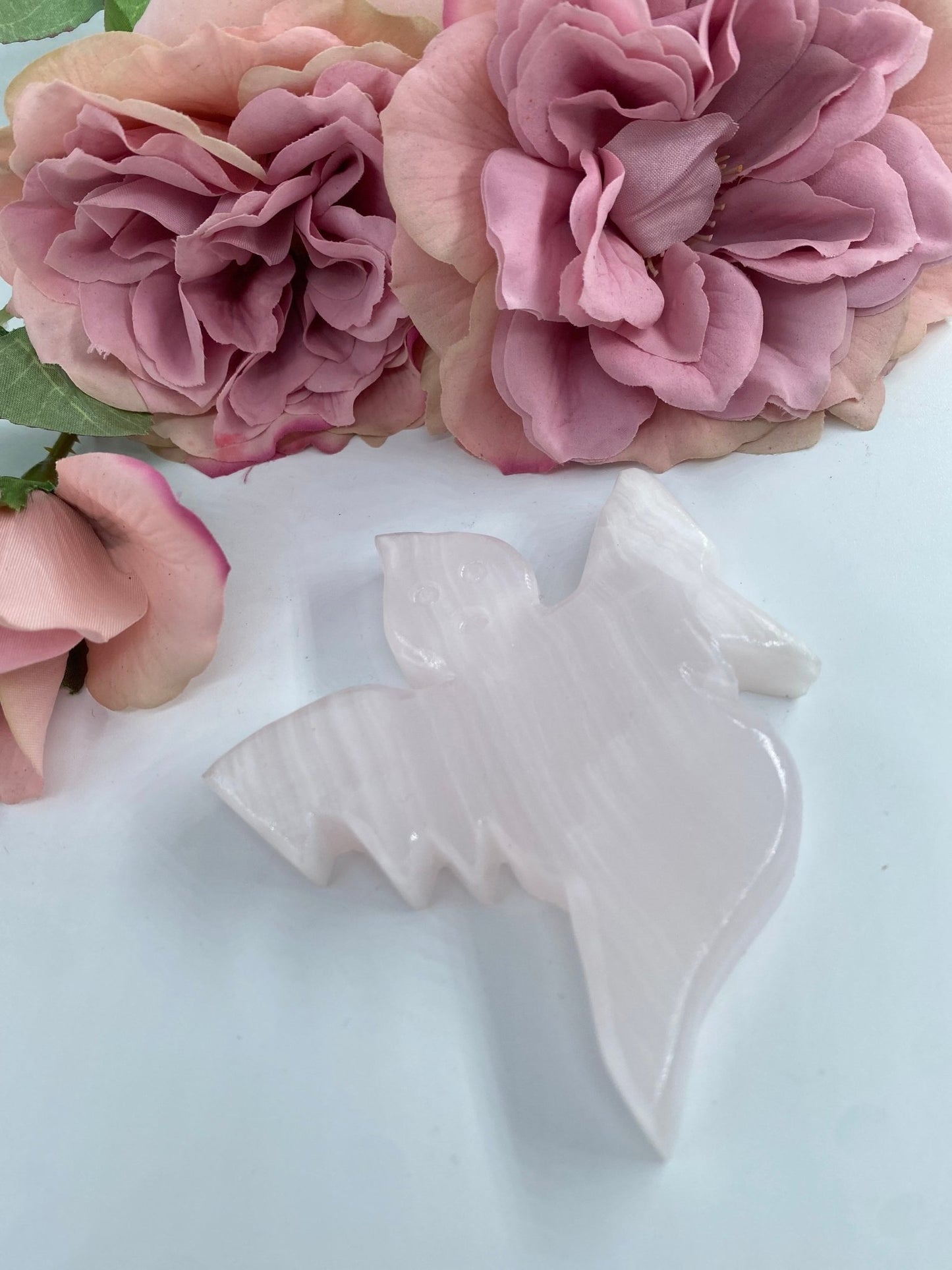 Polished Pink Mangano Ghost featuring natural patterning and unique variations - Luna Panther