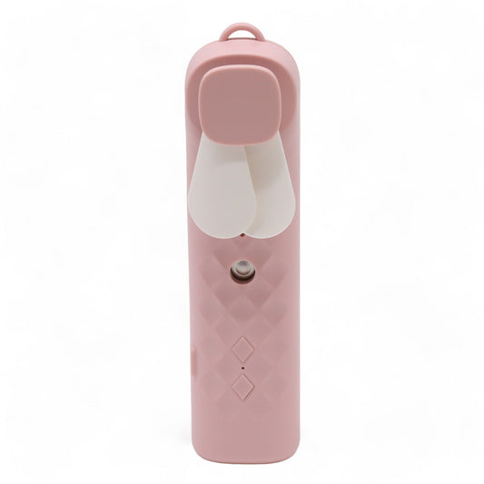 Polished Pink Nano Mist Face Fan & Spray - USB chargable featuring natural patterning and unique variations - Luna Panther