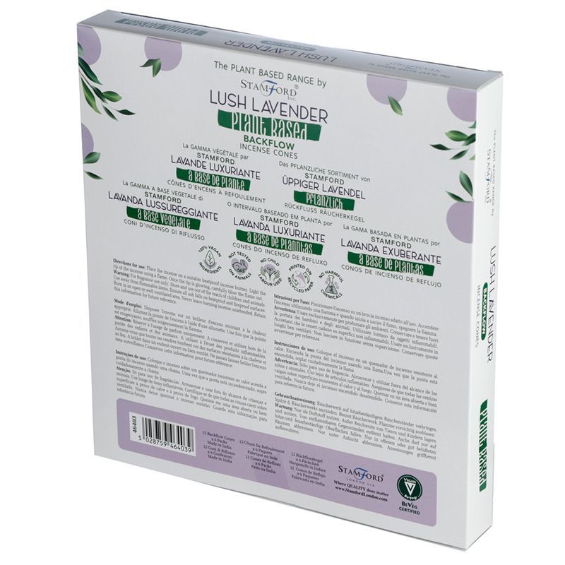 Plant Based Backflow Incense Cones - Lush Lavender - Luna Panther