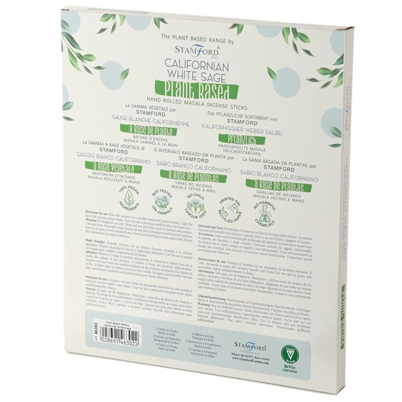 Plant Based Masala Incense Sticks - Californian White Sage - Luna Panther