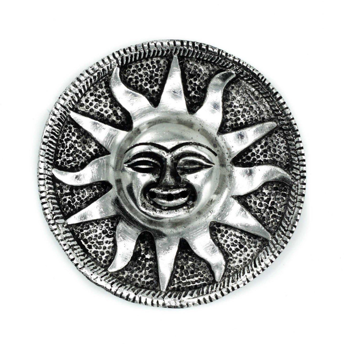 Polished Polished Aluminium Sun Incense Holder 9m featuring natural patterning and unique variations - Luna Panther