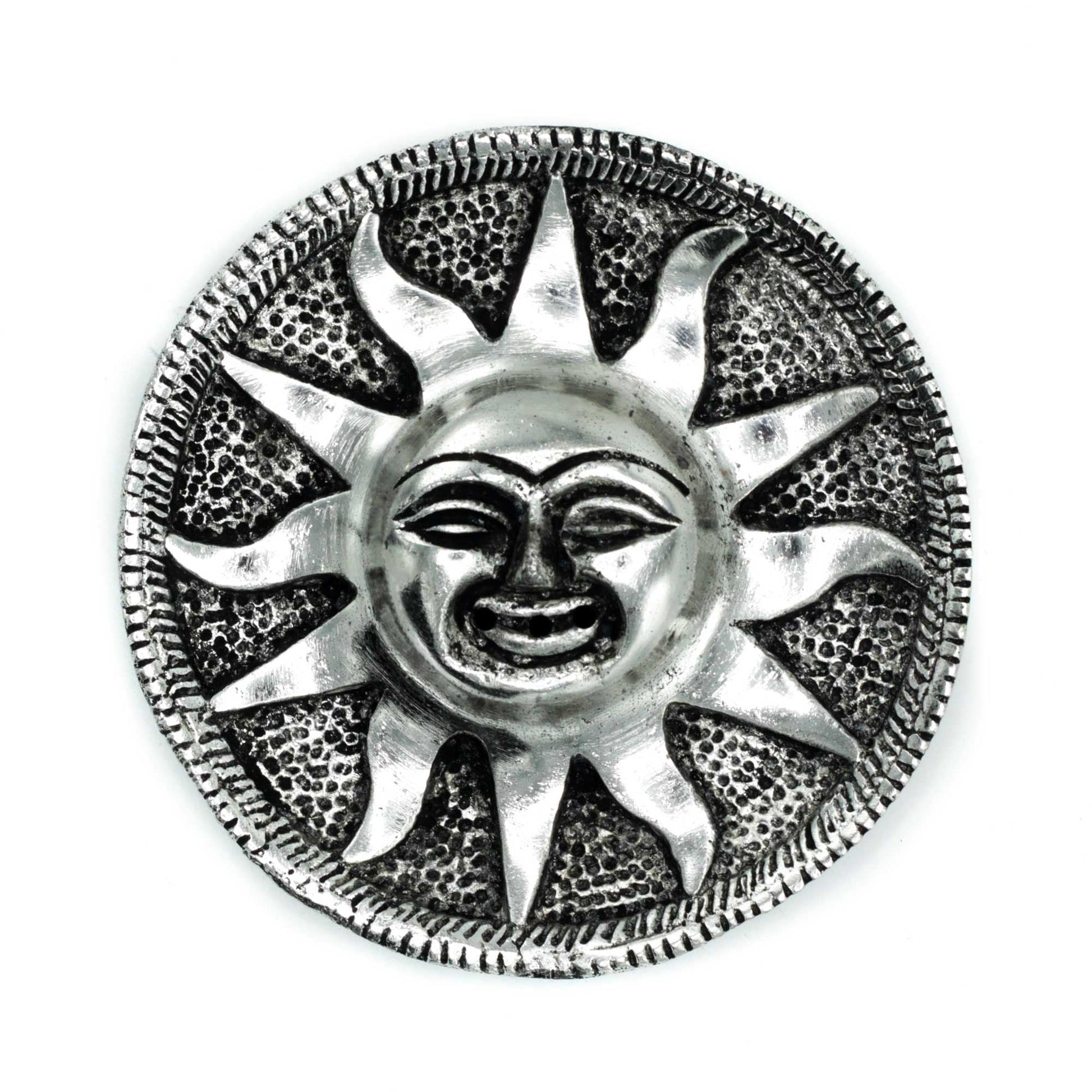 Polished Polished Aluminium Sun Incense Holder 9m featuring natural patterning and unique variations - Luna Panther