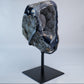 Polished Banded Agate with Natural Quartz Druzy Centre - Luna Panther