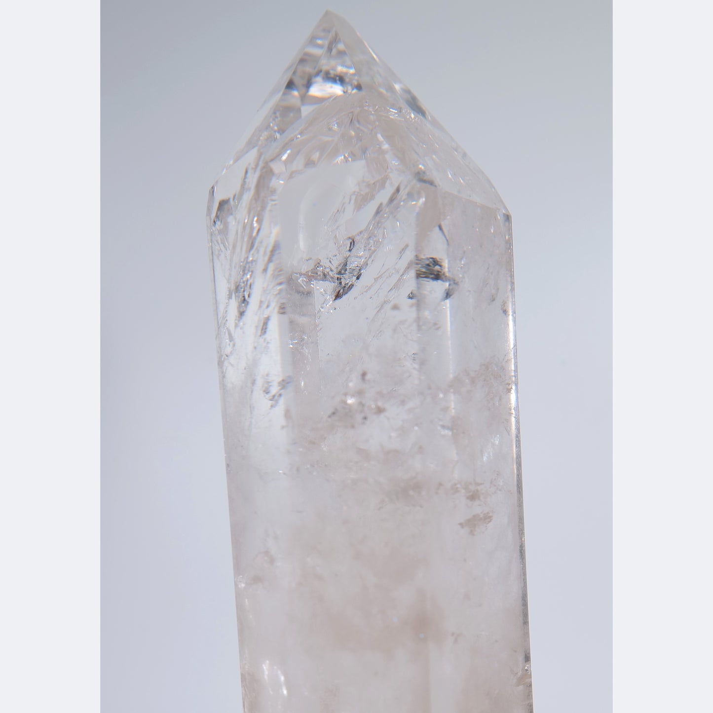 Polished clear quartz tower, 790g, 170 x 70 x 50mm