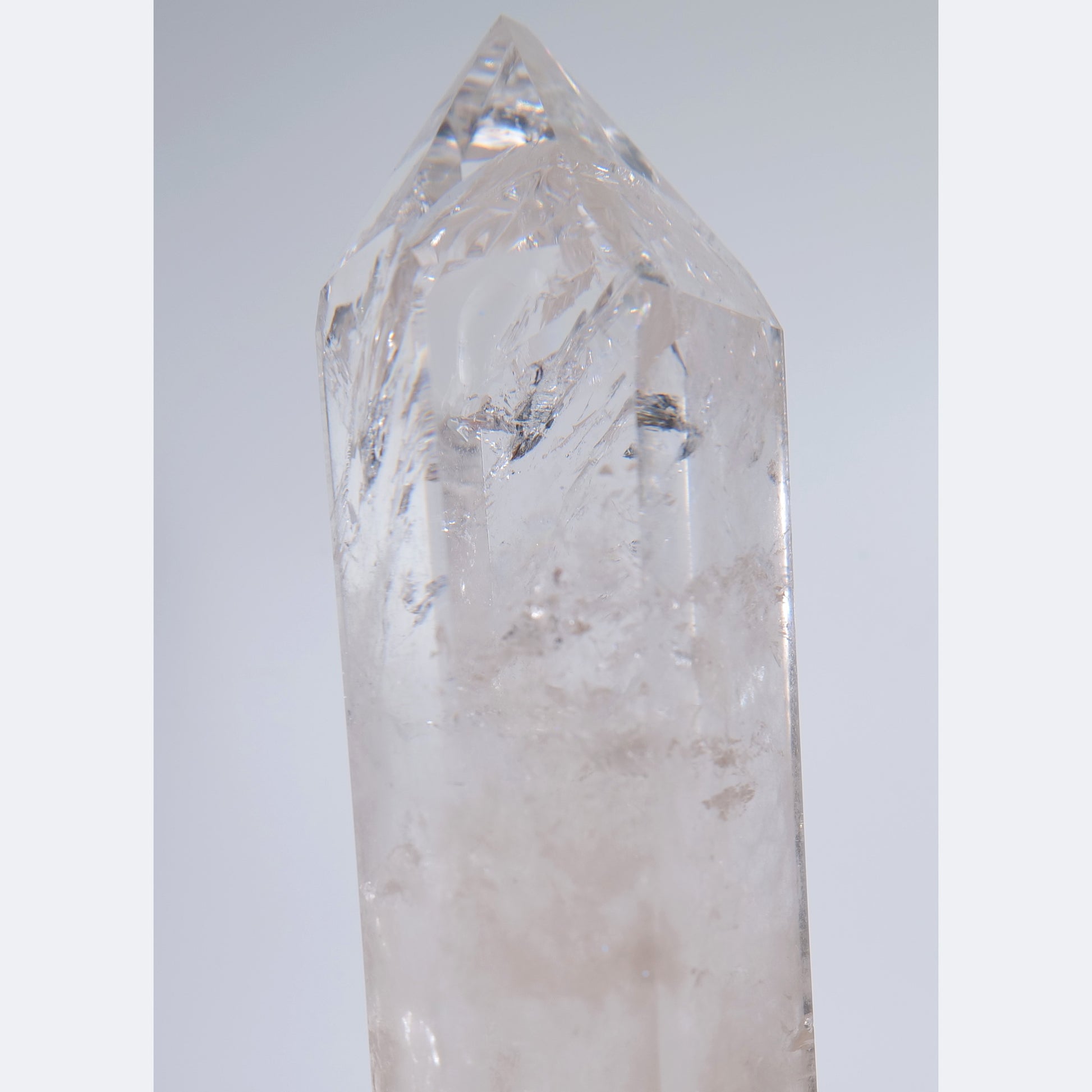 Polished clear quartz tower, 790g, 170 x 70 x 50mm