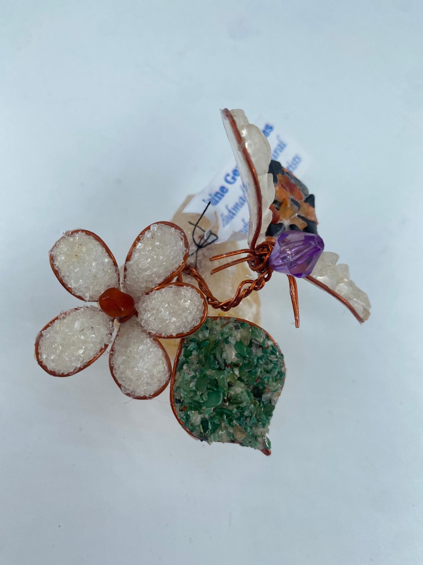 Polished Polished Gemstone Art Bee On Flower * featuring natural patterning and unique variations - Luna Panther