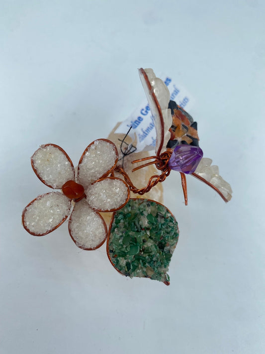 Polished Polished Gemstone Art Bee On Flower * featuring natural patterning and unique variations - Luna Panther