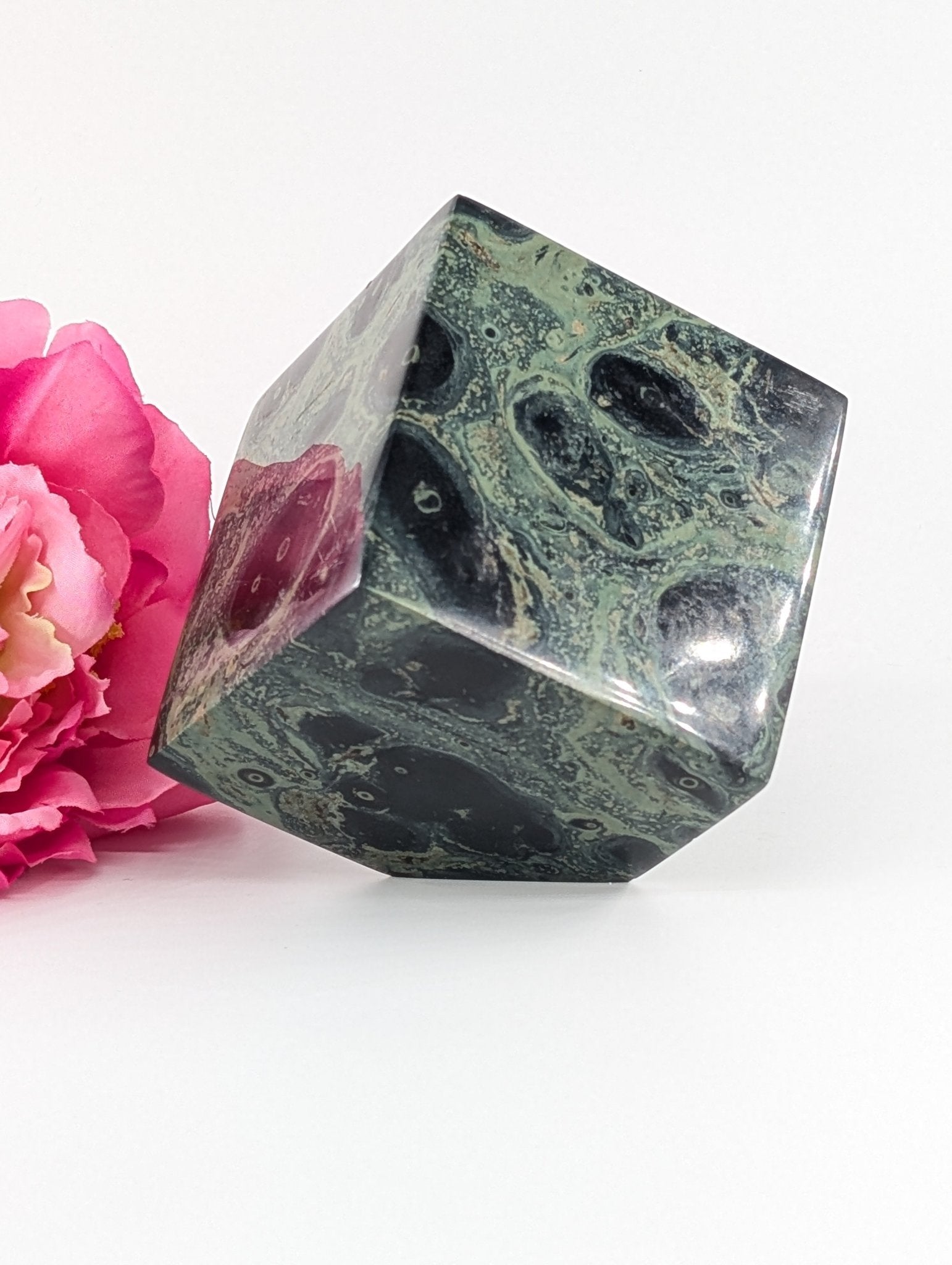 Polished Polished Stromalite/Kambaba Jasper Cube (711g) featuring earthy patterns and matte-gloss finish - Luna Panther