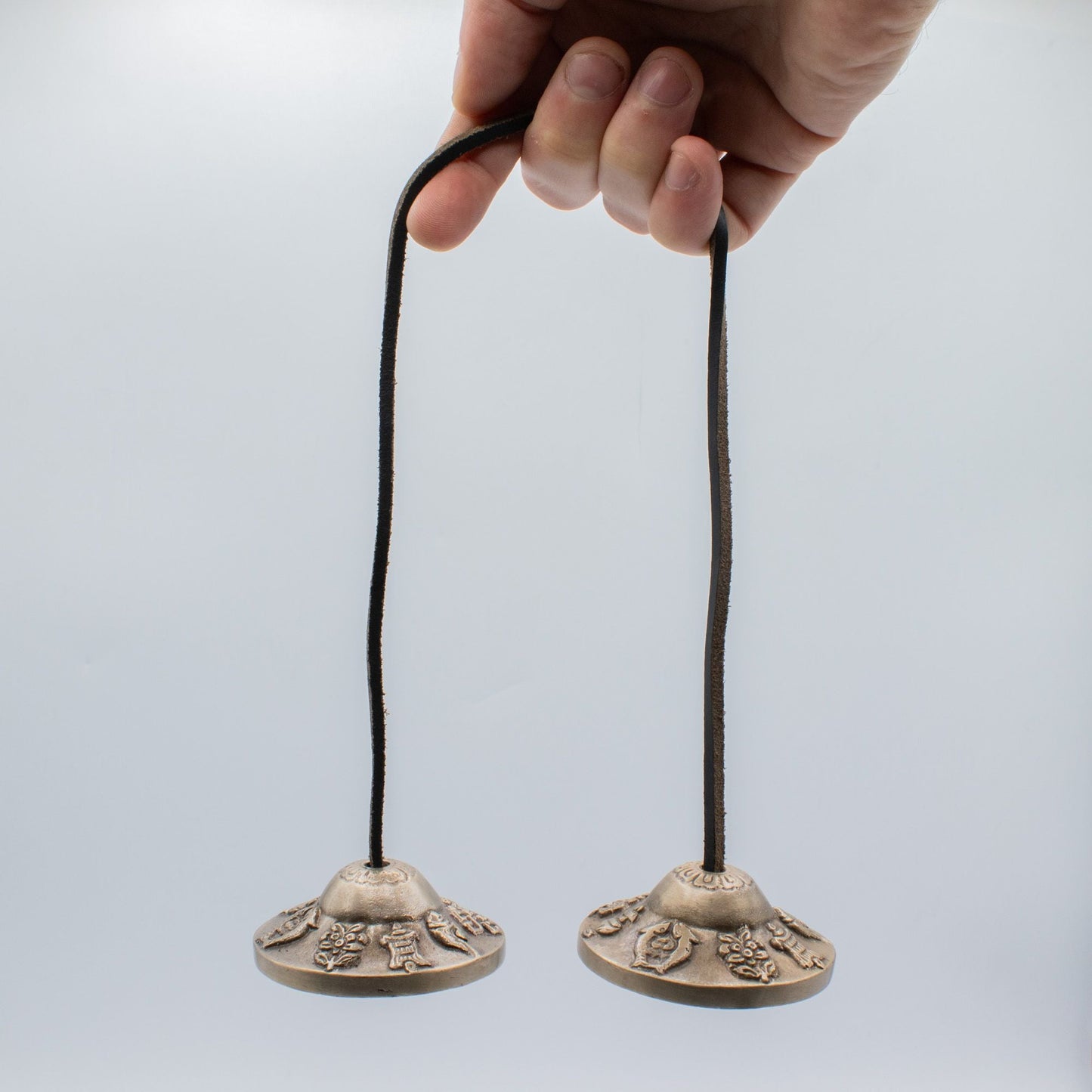 Premium Brass Tibetan Tingsha - Lucky Symbols - approx 6cm (155gm) - Luna Panther