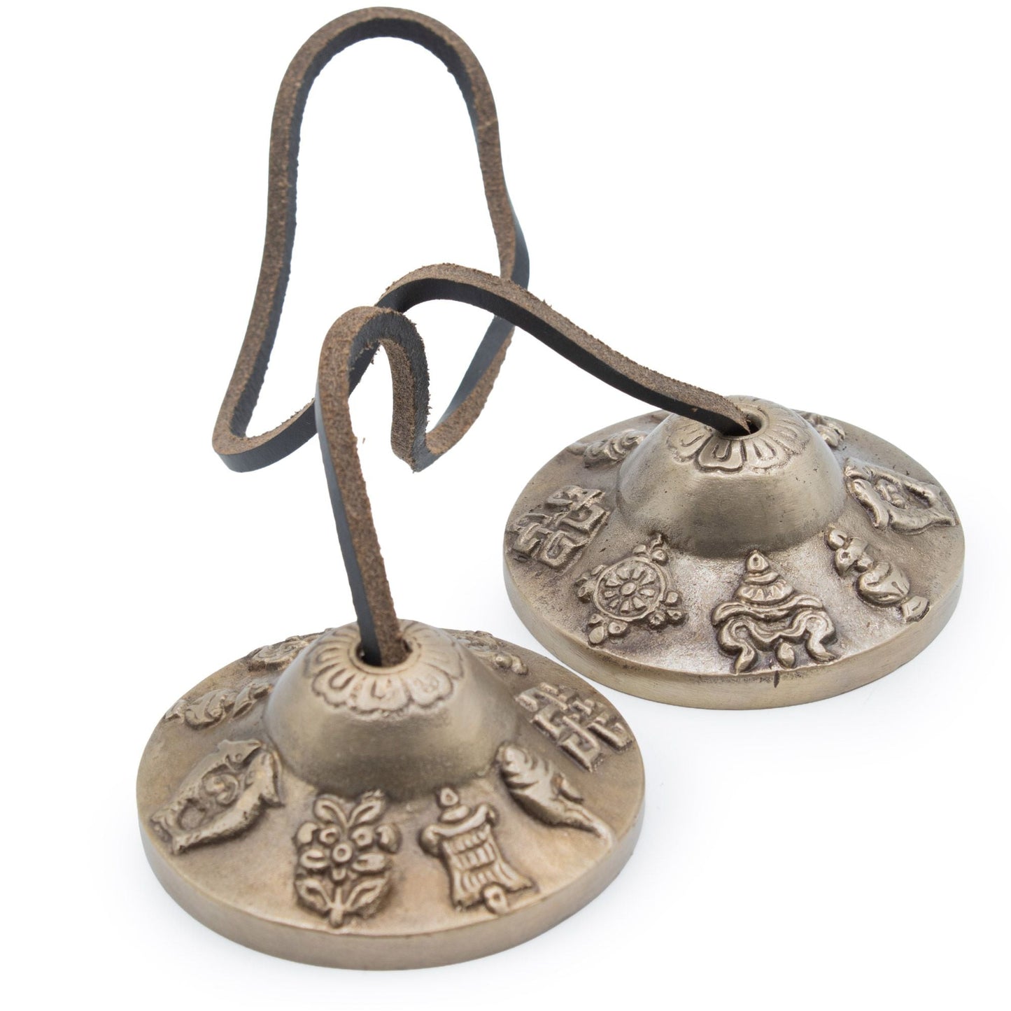 Premium Brass Tibetan Tingsha - Lucky Symbols - approx 6cm (155gm) - Luna Panther