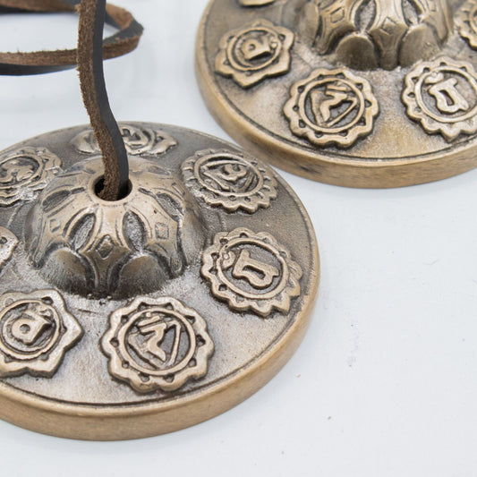 Premium Brass Tibetan Tingsha - Seven Chakra - approx 7cm (255gm) - Luna Panther