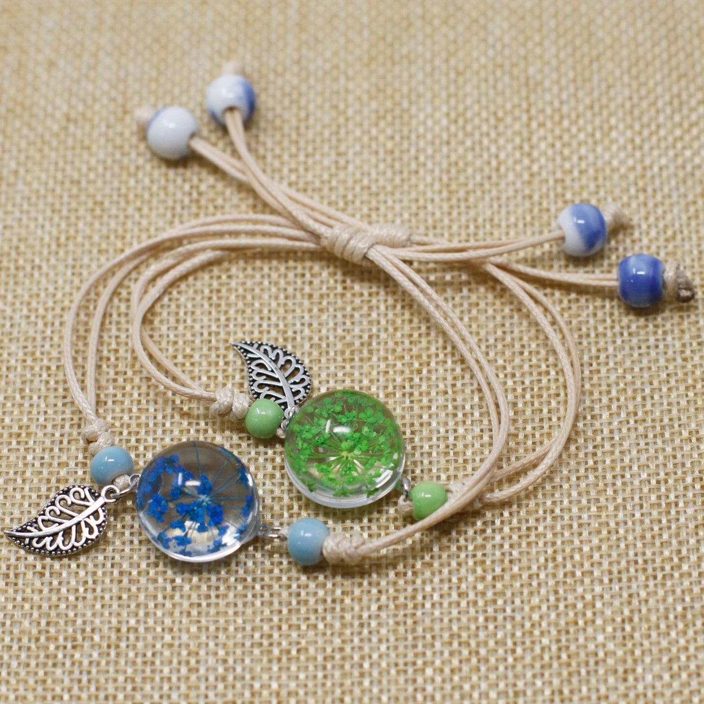 Pressed Flowers - Pretty Flower & Leaf Bracelet - Luna Panther