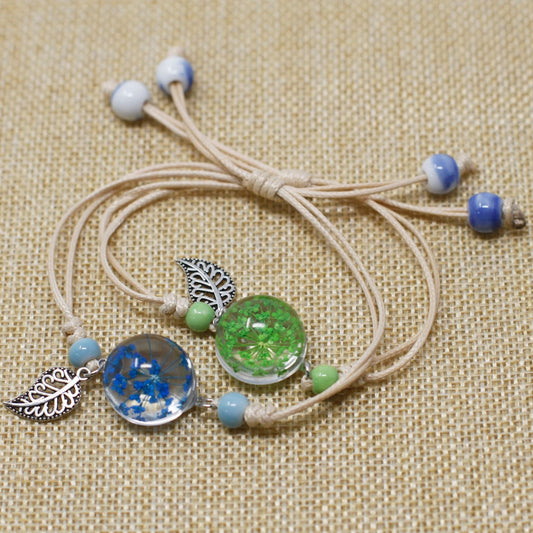 Pressed Flowers - Pretty Flower & Leaf Bracelet - Luna Panther alternate view
