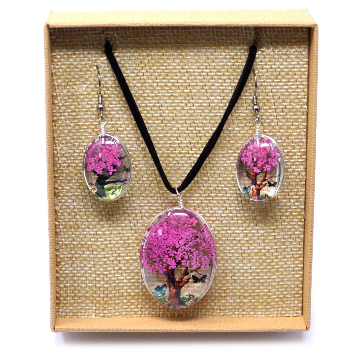 Pressed Flowers - Tree of Life set - Bright Pink - Luna Panther