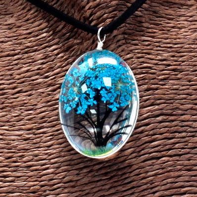 Pressed Flowers - Tree of Life set - Teal - Luna Panther