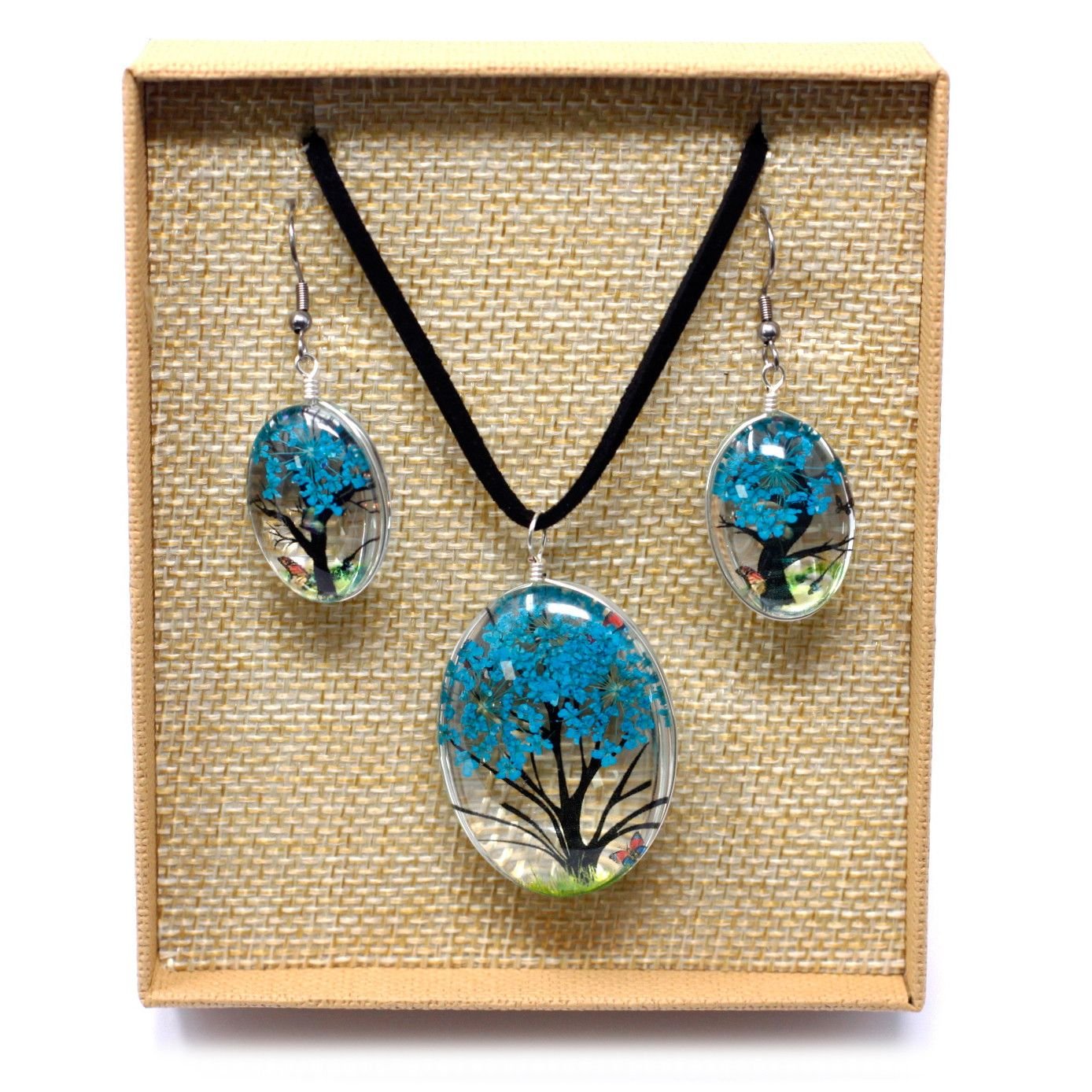 Pressed Flowers - Tree of Life set - Teal - Luna Panther