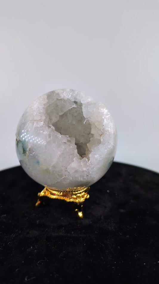 Druzy Green Moss Agate Sphere 410g alternate view