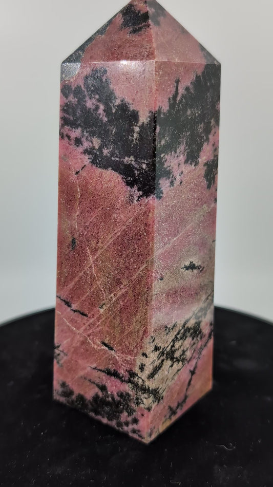 Rhodonite 1126g Crystal Tower alternate view