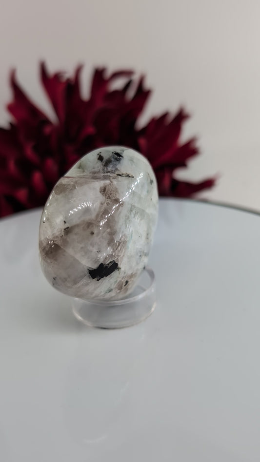 Rainbow Moonstone Heart Palm Stone 60mm alternate view
