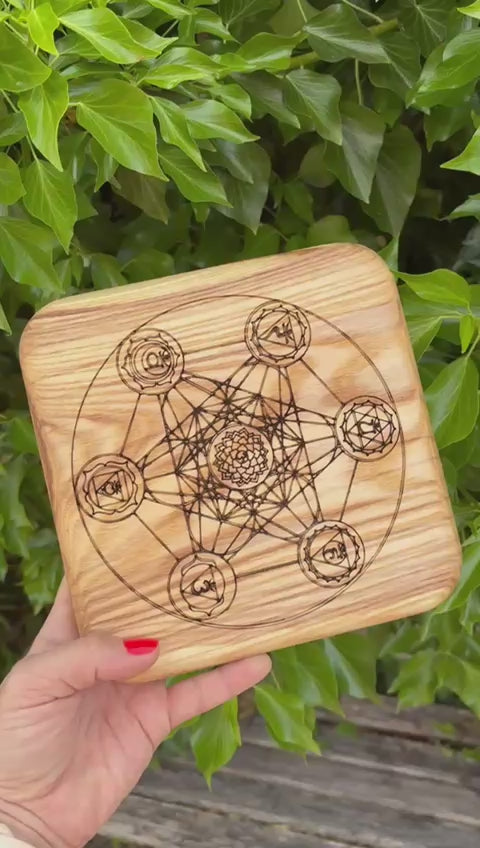Metatron Chakra Manifestation Crystal Grid – Ash Rounded - Sacred Geometry alternate view