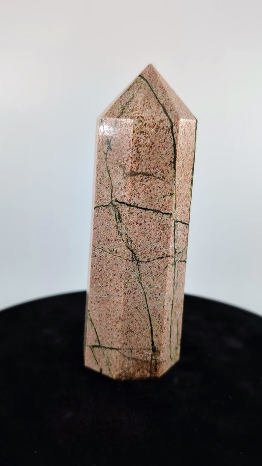 Natural Unakite Point 523g Crystal Tower alternate view