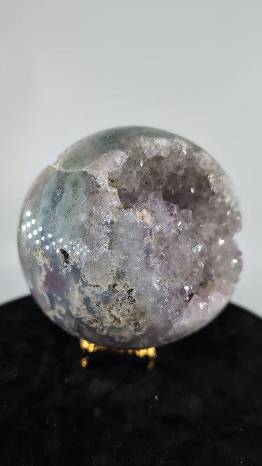 Druzy Green Moss Agate Sphere 1300g alternate view