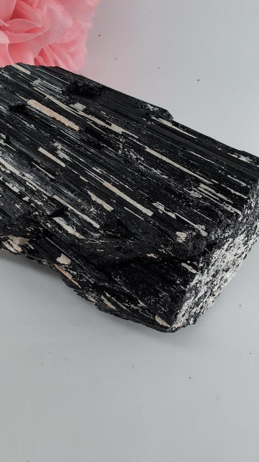 AAA+ Huge Black Tourmaline Crystal - 1954g 220mm x 100 x 80 alternate view