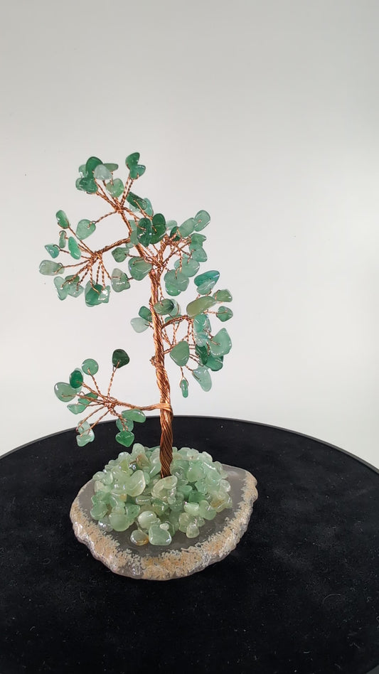 Green Aventurine Crystal Tree on Natural Agate 135mm alternate view