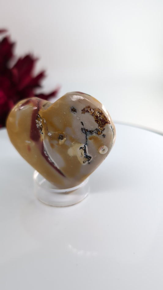 Mookaite Jasper Heart Palm Stone 55mm alternate view