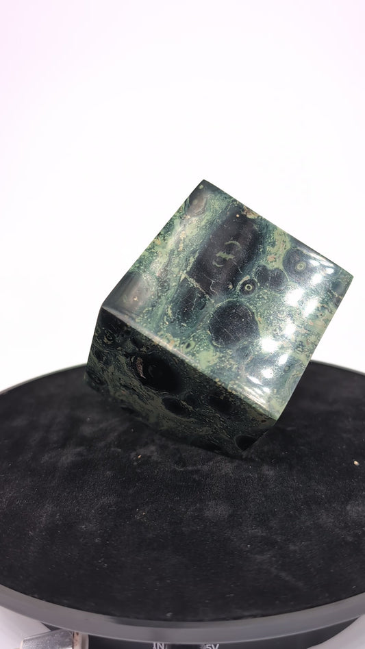 Polished Stromalite/Kambaba Jasper Cube (711g) alternate view