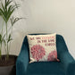 Printed Cotton Cushion Cover - We are Flowers - Olive, Pink and Natural - Luna Panther