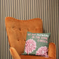 Printed Cotton Cushion Cover - We are Flowers - Olive, Pink and Natural - Luna Panther