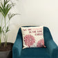 Printed Cotton Cushion Cover - We are Flowers - Olive, Pink and Natural - Luna Panther