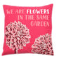 Printed Cotton Cushion Cover - We are Flowers - Olive, Pink and Natural - Luna Panther