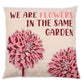 Printed Cotton Cushion Cover - We are Flowers - Olive, Pink and Natural - Luna Panther
