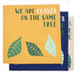 Printed Cotton Cushion Cover - We are Leaves - Yellow, Blue and Natural - Luna Panther