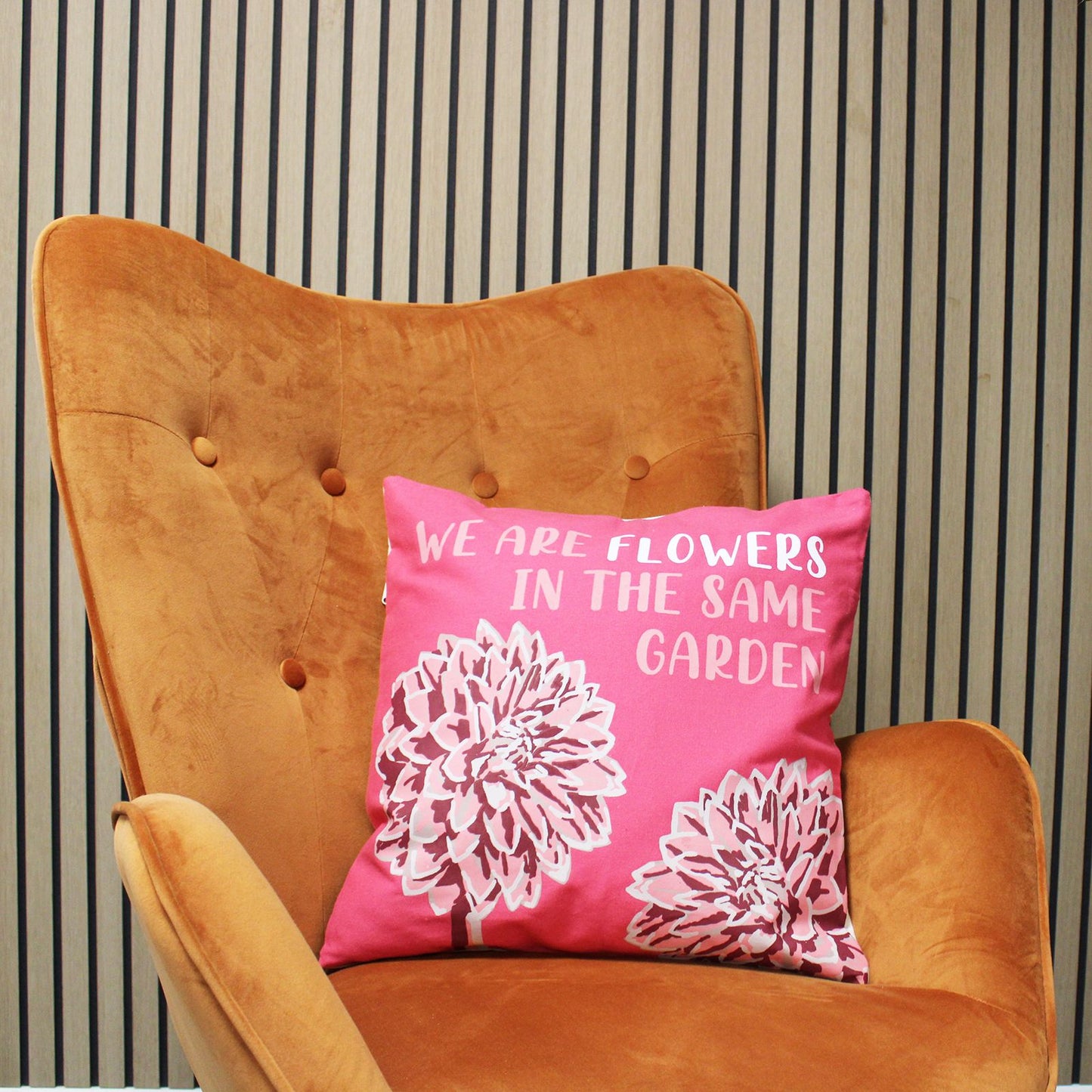 Printed Cotton Cushion Cover - We are Leaves - Yellow, Blue and Natural - Luna Panther