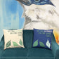 Printed Cotton Cushion Cover - We are Leaves - Yellow, Blue and Natural - Luna Panther