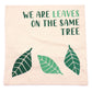 Printed Cotton Cushion Cover - We are Leaves - Yellow, Blue and Natural - Luna Panther