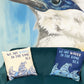 Printed Cotton Cushion Cover - We are Waves - Grey, Blue and Natural - Luna Panther