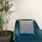 Printed Cotton Cushion Cover - We are Waves - Grey, Blue and Natural - Luna Panther