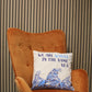 Printed Cotton Cushion Cover - We are Waves - Grey, Blue and Natural - Luna Panther