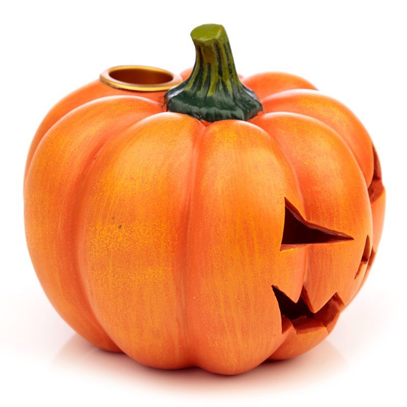 Polished Pumpkin Backflow Incense Burner 1 featuring natural patterning and unique variations - Luna Panther