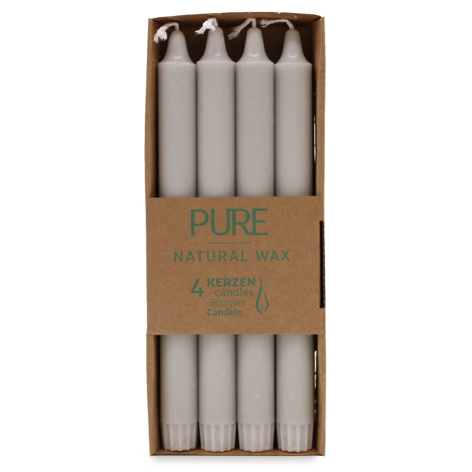 Pure Natural Wax Dinner Candle 25x2.3 - Silver Grey - Luna Panther