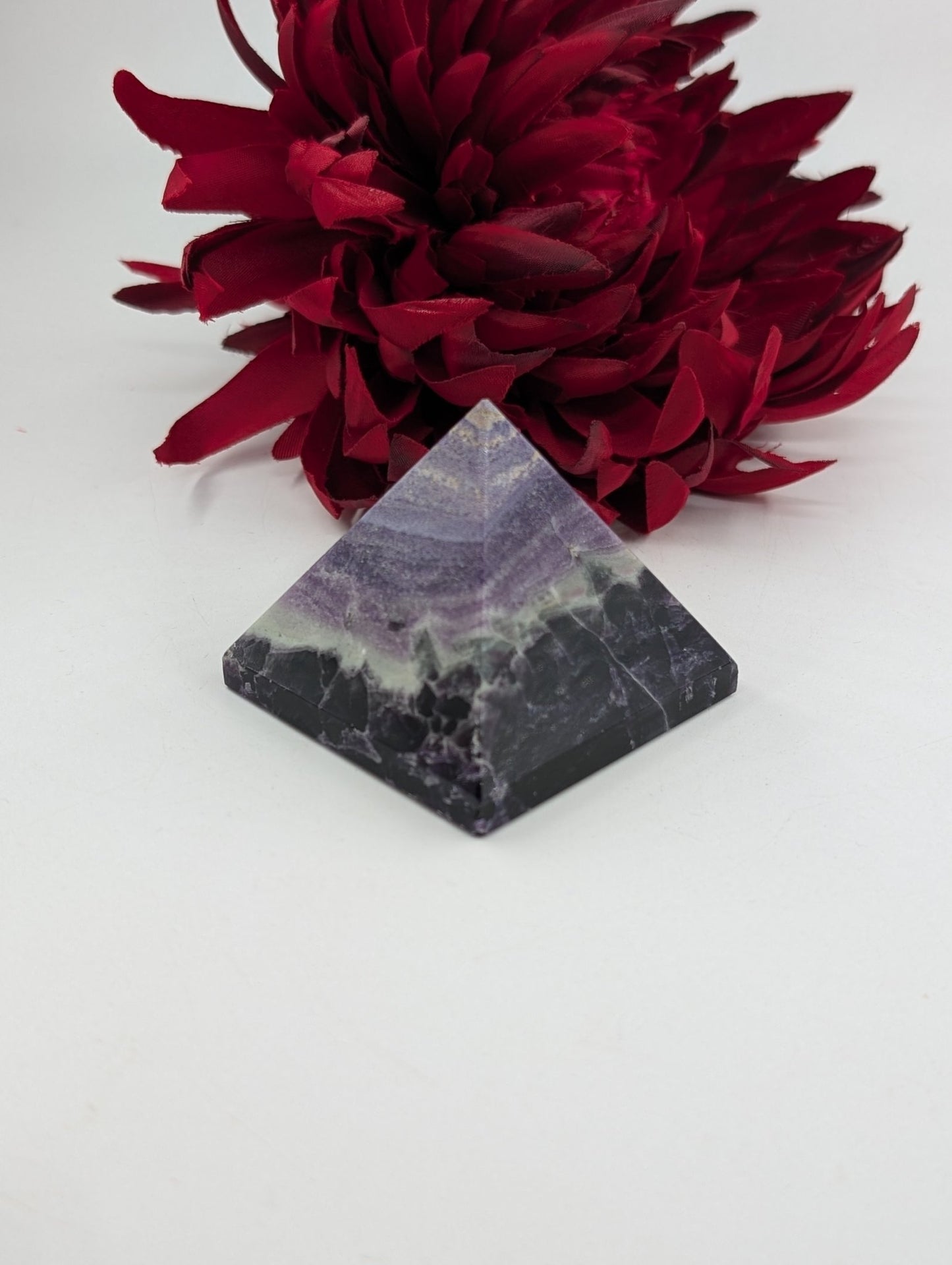 Polished Purple Fluorite Tower 55Mm featuring banded green‑purple hues and glassy clarity - Luna Panther