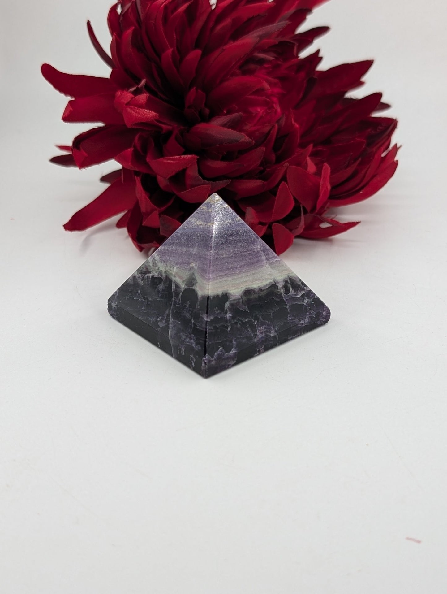 Polished Purple Fluorite Tower 55Mm featuring banded green‑purple hues and glassy clarity - Luna Panther