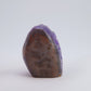 Polished agate backing on 34g Uruguay amethyst druzy point