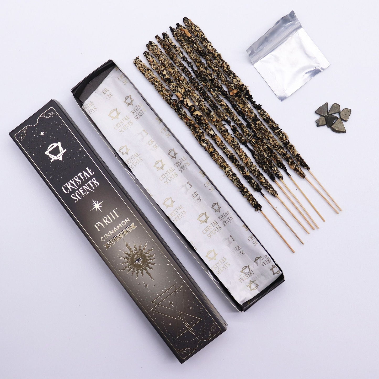 Pyrite Crystal Scents Smudge Incense - Cinnamon - Luna Panther