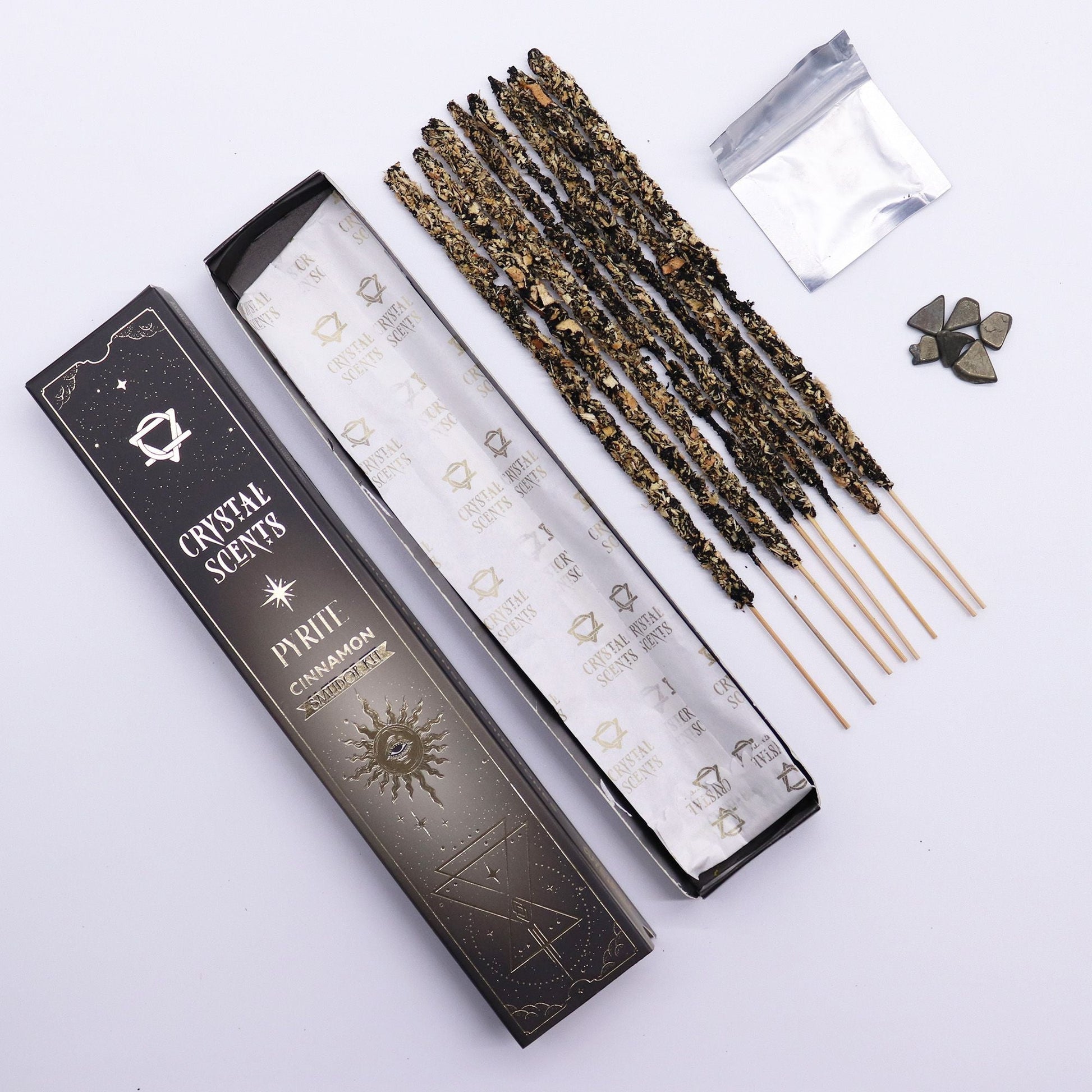 Pyrite Crystal Scents Smudge Incense - Cinnamon - Luna Panther